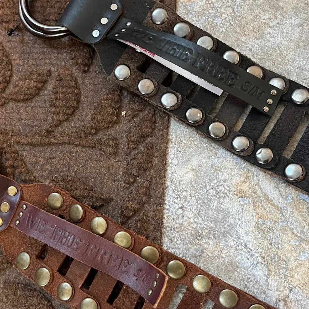 Free People Calgary Belt Brown Studded Belt S/M in Cognac or Black NEW